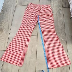 Ralph Lauren collection plaid  red and white bell bottom size  8 #26